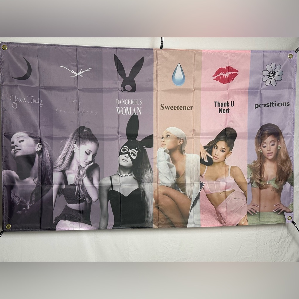 Ariana Grande Banner Tapestry (polyester) 5x3Ft. With 4 Grommets